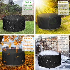 LBTING heavy-duty black cover for patio use, guarding against dust and weather.