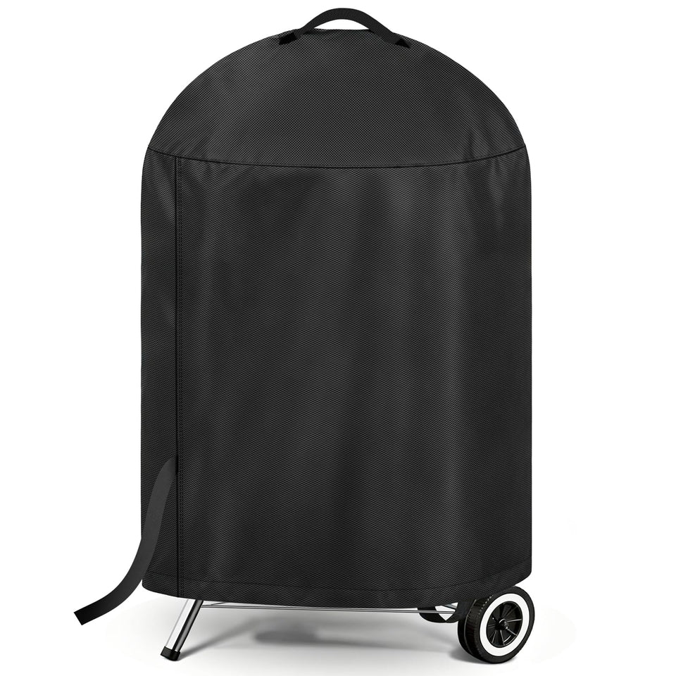 LBTING grill cover in Oxford waterproof fabric protects a 26-inch grill from rain.