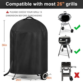 LBTING grill cover with windproof straps keeps your grill secure on windy days.