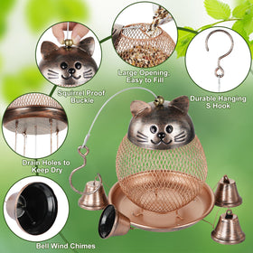 LBTING hanging outdoor bird feeder with tray for easy viewing of visiting birds.