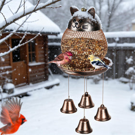 LBTING wind chimes add a pleasant sound as birds forage.