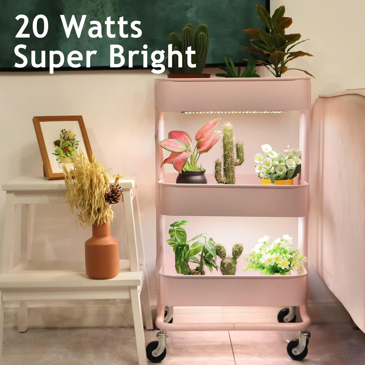 LBW 270-LED full-spectrum light highlights even coverage for herbs and succulents.