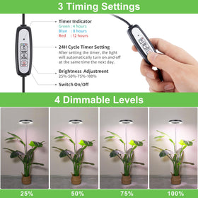 LBW Plant Grow Light 13ft cord reduces clutter and reaches distant plants.