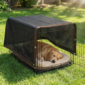 LCYFBE dog kennel shade cover ready to install for sun relief.