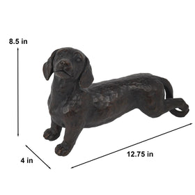 LCdecohome dachshund figure creates cozy focal point for garden and porch.