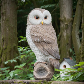 LCdecohome owl outdoor statue perched on a branch for garden charm and bird deterrence