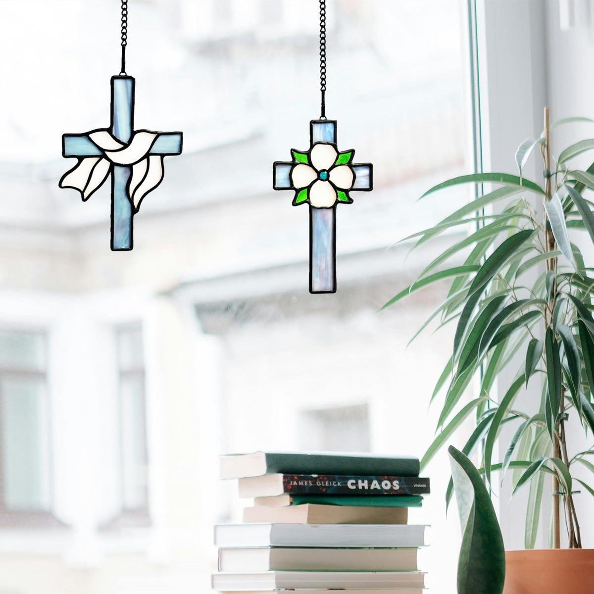 Lcensp rust-resistant chain supports easy indoor or outdoor hanging.