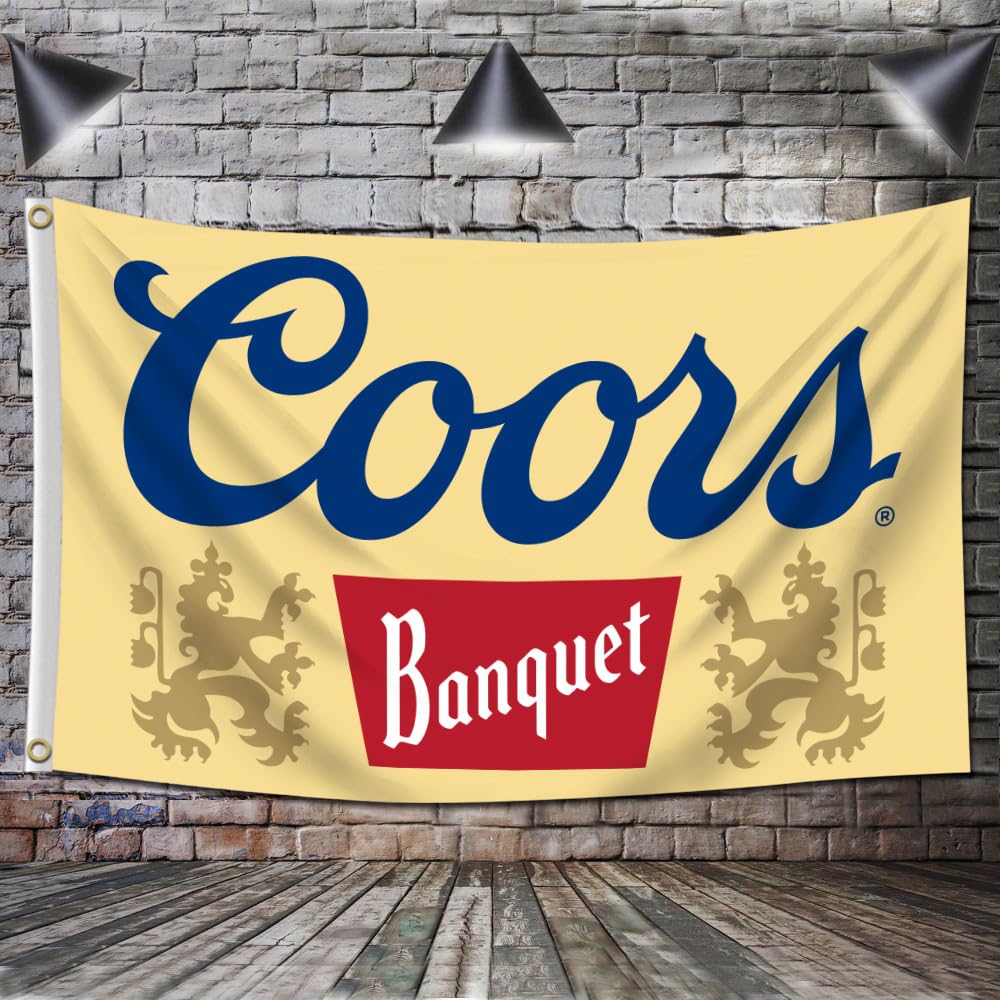 LCFHOME Banquet Beer Flag brass grommets detail for outdoor durability