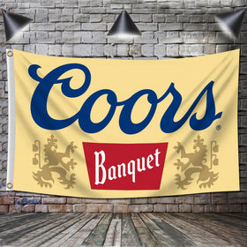 LCFHOME Banquet Beer Flag brass grommets detail for outdoor durability