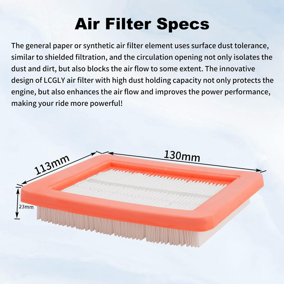 LCGLY air filter installed on Honda HRX217 mower for improved airflow.