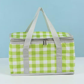 Lchkrep foldable cooler bag in green ready for compact storage