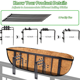 Adjustable brackets on a LCHUANG planter fitting 3–6 inch rails