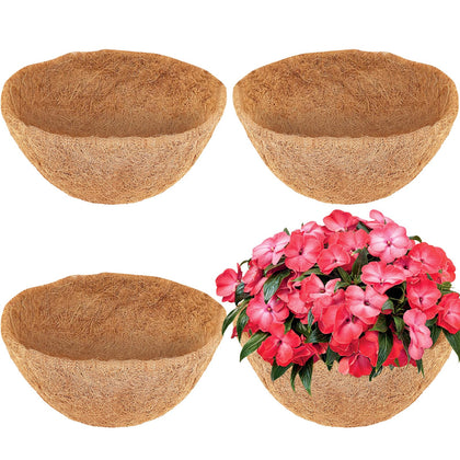 LCHUANG Coco Liners 12in Round in hanging baskets for balanced moisture