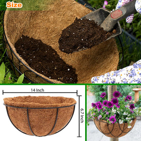 LCHUANG coco liner 14inch ready to plant herbs in a hanging basket.