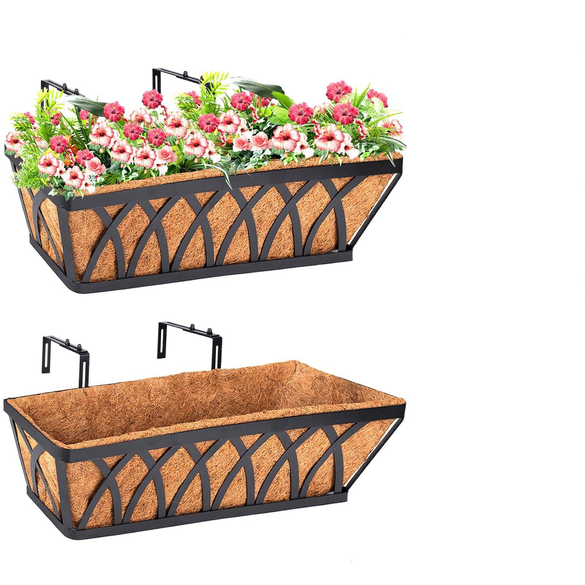 LCHUANG deck railing planter 24inch box on balcony for easy display of blooms