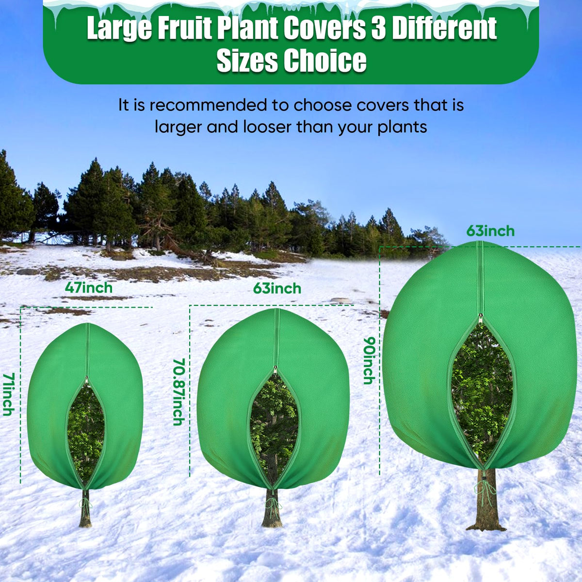 LCHUANG large 63x71 inch plant cover fits trees and vegetables