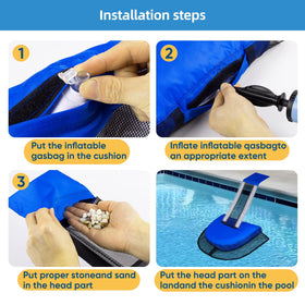 LCHUANG Pro Pool Escape Ramp blue reflective-strips detail improves pool safety visibility.