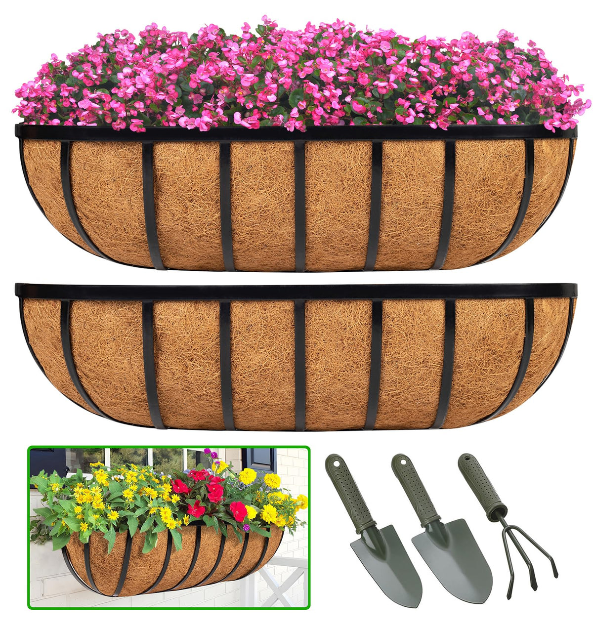 LCHUANG railing planter mounted on a rail for compact balcony gardening