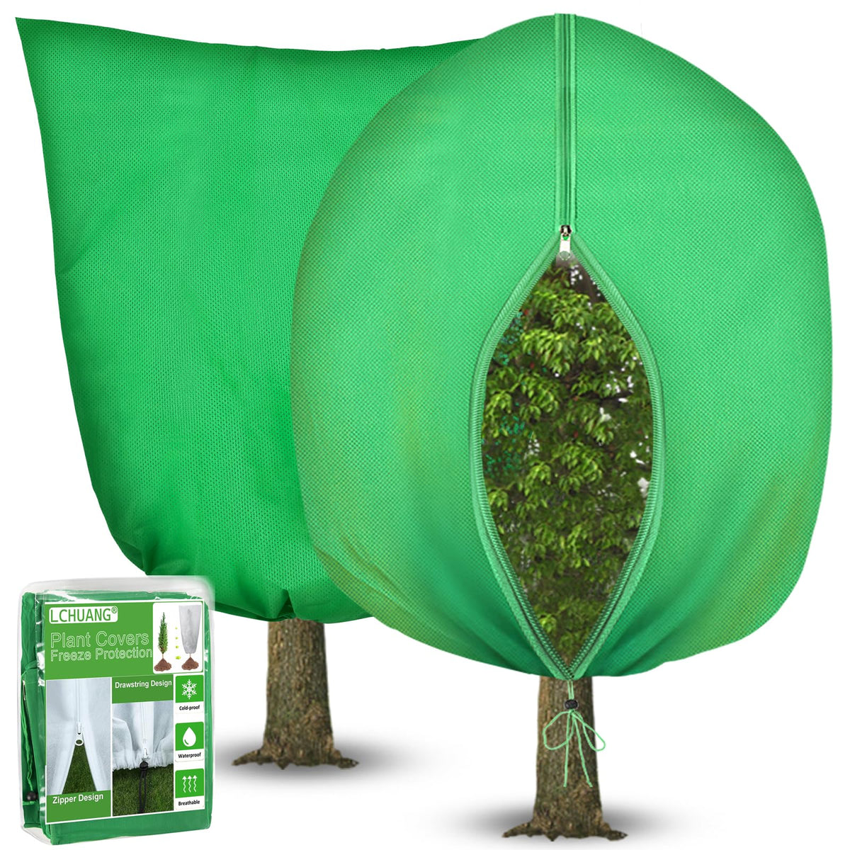 LCHUANG winter plant cover in 63x71 inch size protecting trees from frost