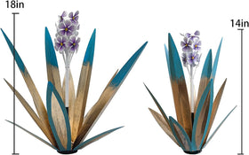 LCJECV metal agave garden figurines highlight rustic charm on lawn decor.