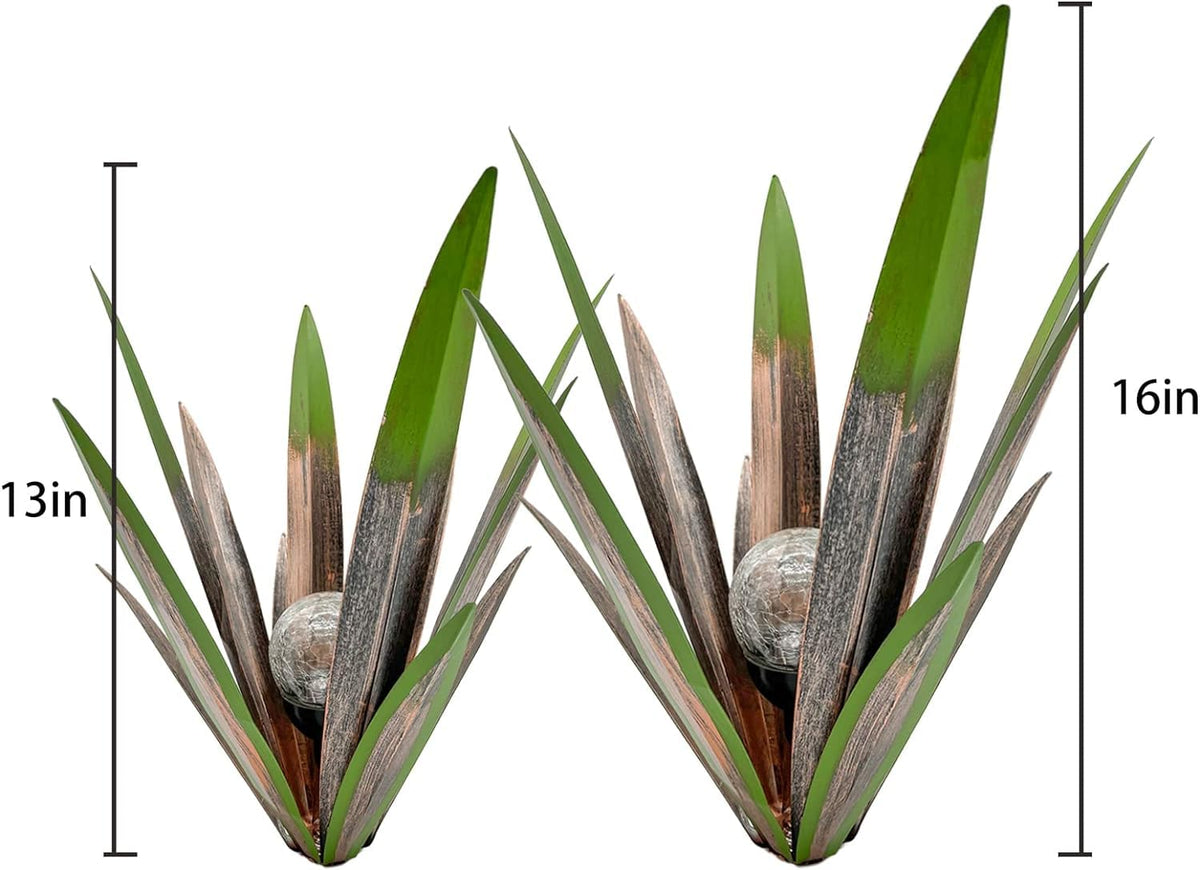 LCJECV agave sculpture pair adding rustic charm to patio spaces.