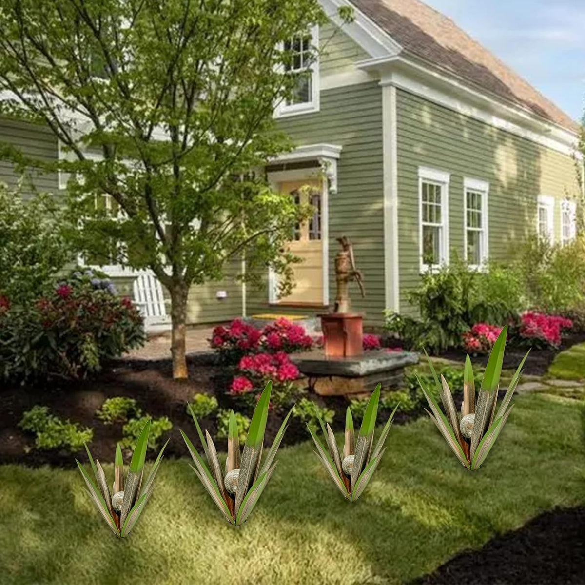 LCJECV tequila-inspired metal art enhances lawn display.