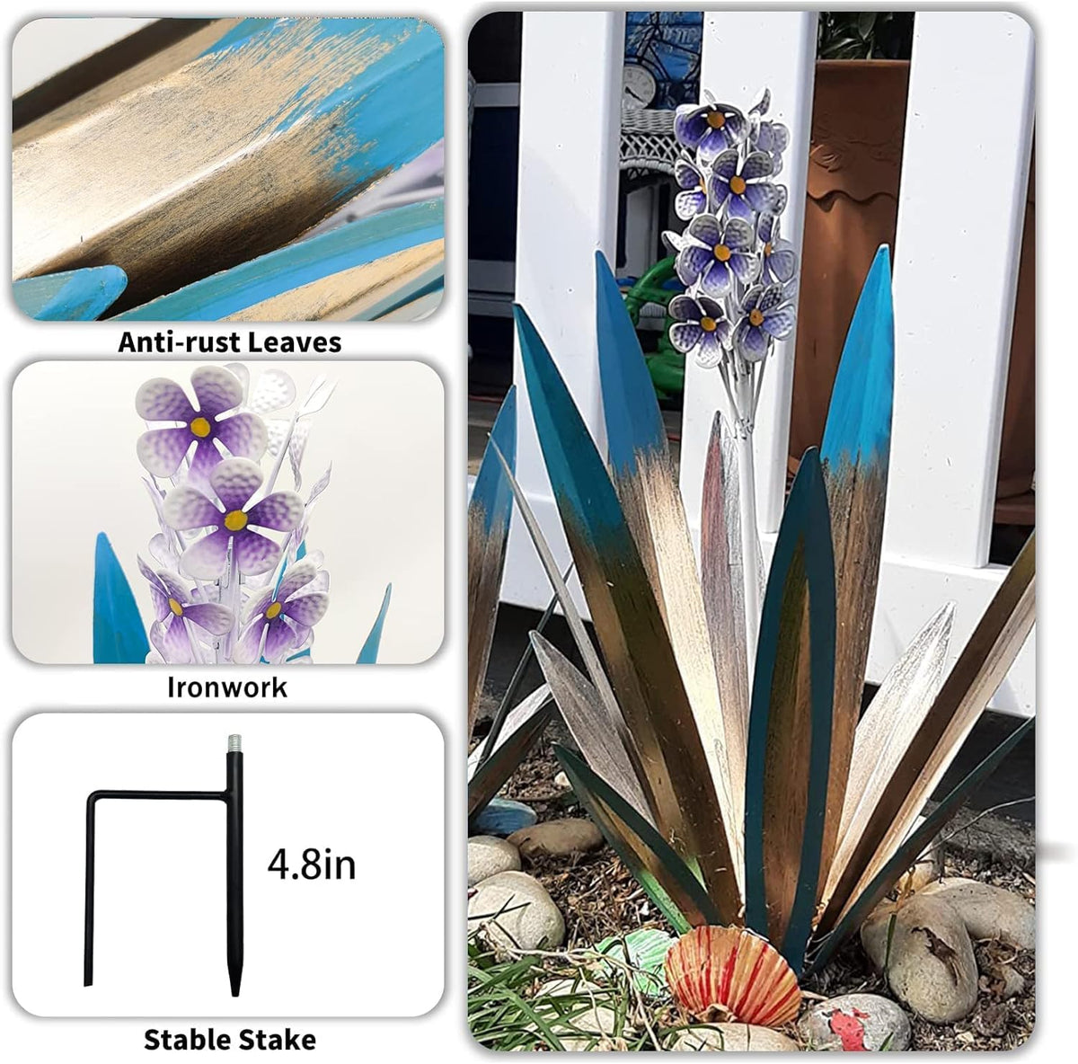 LCJECV tequila agave sculpture for yard stakes creates eye-catching outdoor accents.