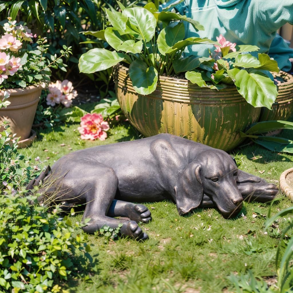 LC LCdecohome detailed texture dog figurine adds lifelike presence to your yard