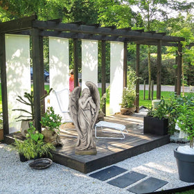 LCdecohome garden angel statue on patio enhances yard charm.