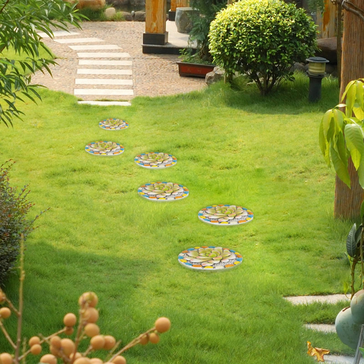 LC LCdecohome succulent stepping stone makes a thoughtful outdoor gift