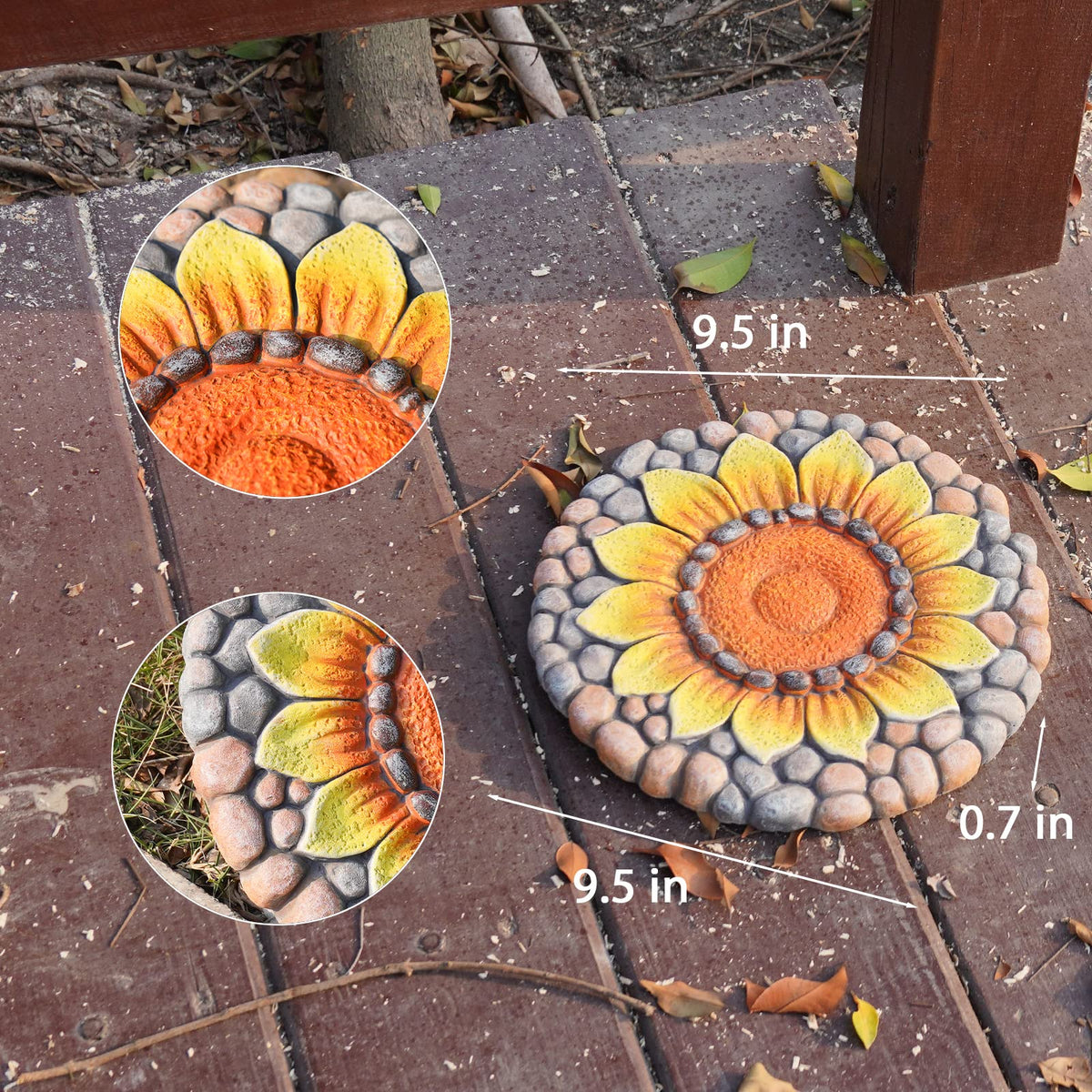 LC LCdecohome Sunflower stepping stone patio scene weather-resistant design