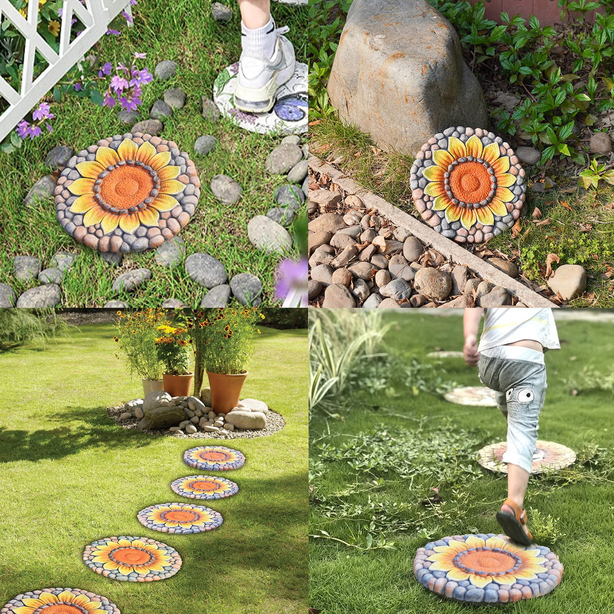 LC LCdecohome Sunflower stepping stone walkway placement ideal for garden paths