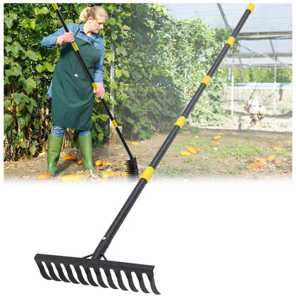 Lcokeiy Bow Rake with a 78-inch handle for extended reach and comfort.
