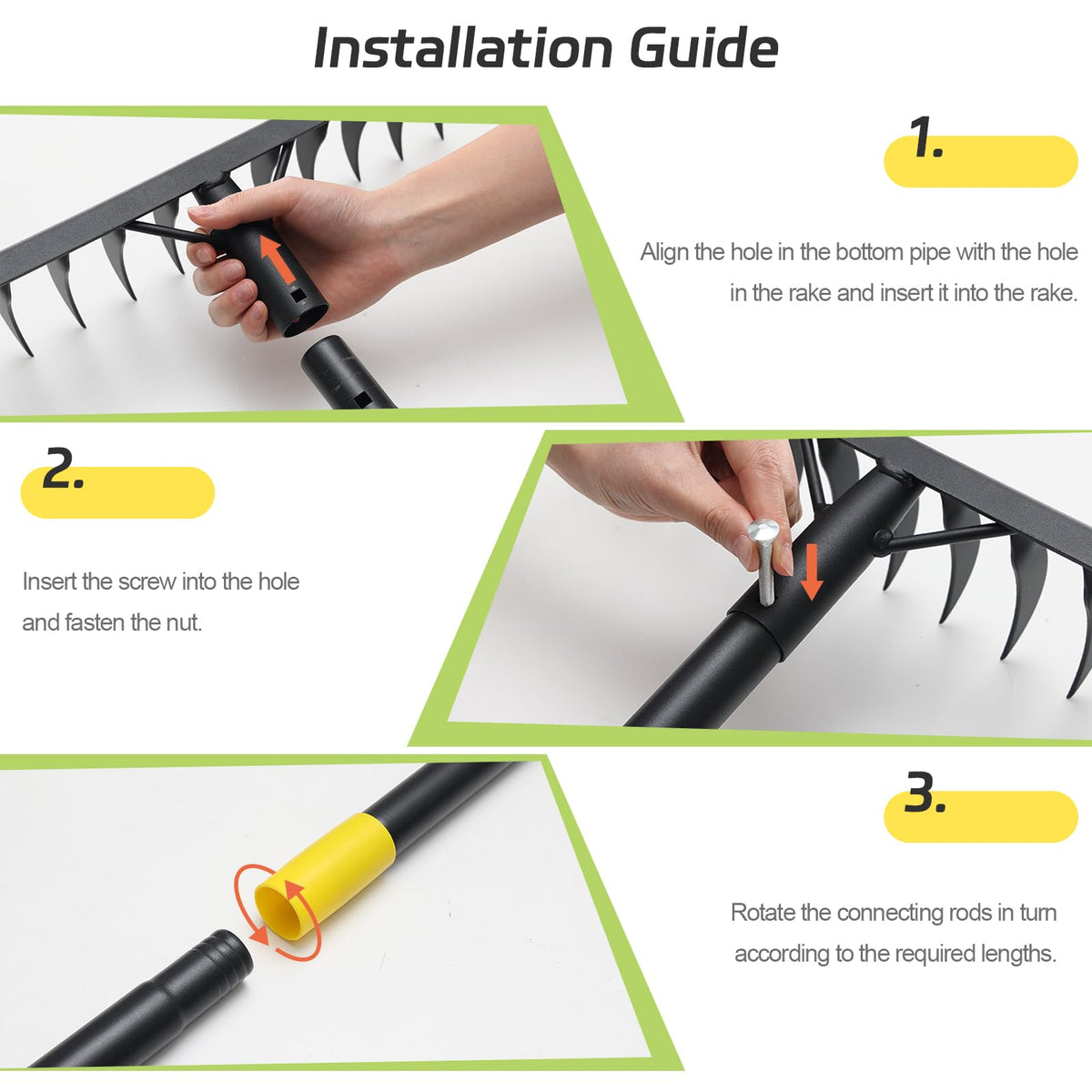 Lcokeiy Bow Rake is a multi-purpose garden tool for soil, leaves, and weeds.