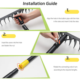 Lcokeiy Bow Rake is a multi-purpose garden tool for soil, leaves, and weeds.