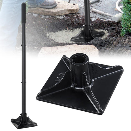 Lcokeiy steel tamper tool with 8x8-inch head delivers precise surface leveling.