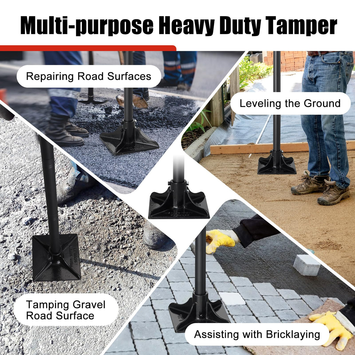 Lcokeiy ground tamper supports versatile landscaping tasks with stable, even compaction.