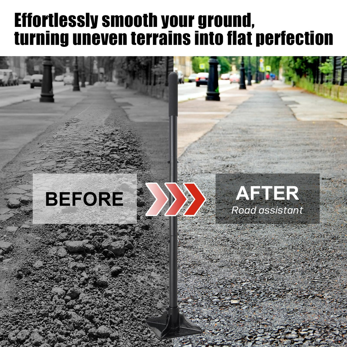 Lcokeiy steel tamper tool is ideal for compacting ground, pothole repair, and brick prep.
