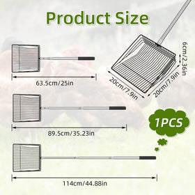 Lconvicely stainless-steel pooper-scooper for durable, rust-resistant cleaning.