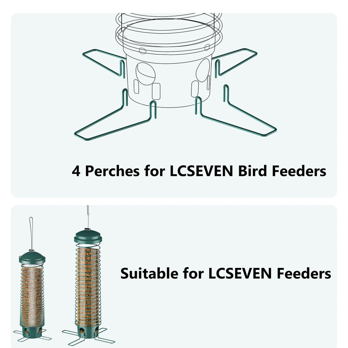 LCSEVEN metal feeding ports stand installation demonstrates easy setup on compatible bird feeders.