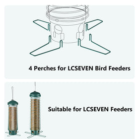 LCSEVEN metal feeding ports stand installation demonstrates easy setup on compatible bird feeders.