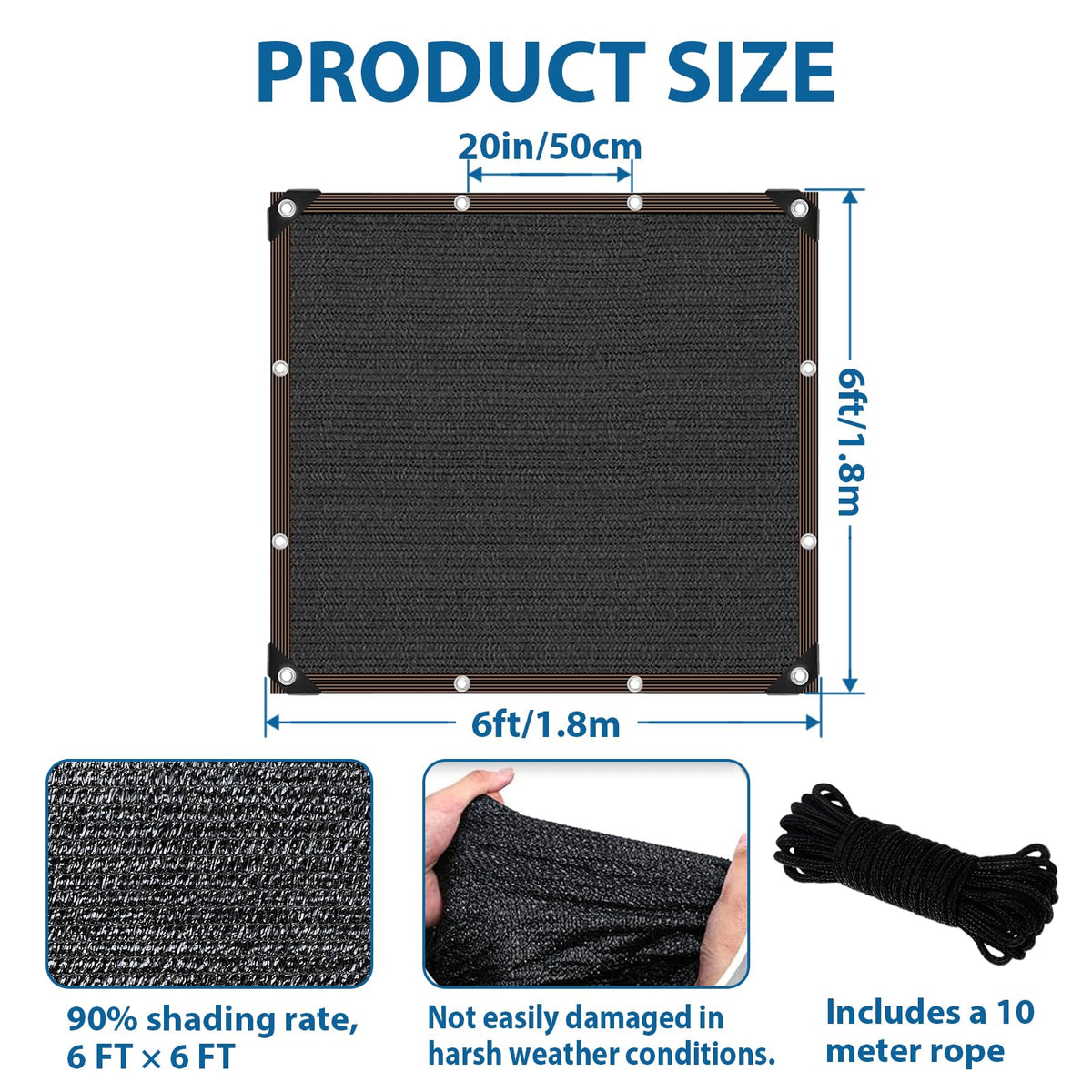 LCYFBE 90% sunblock shade cloth provides outdoor UV protection