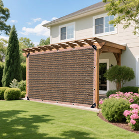 LCYFBE shade cloth with reinforced edges and grommets for easy hanging