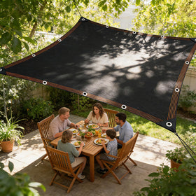 LCYFBE shade cloth installation with double grommets for secure hanging