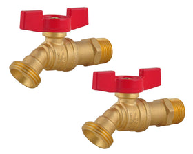 LD Valve hose bibb 12mip-34mht front view highlights durable brass construction for outdoor watering