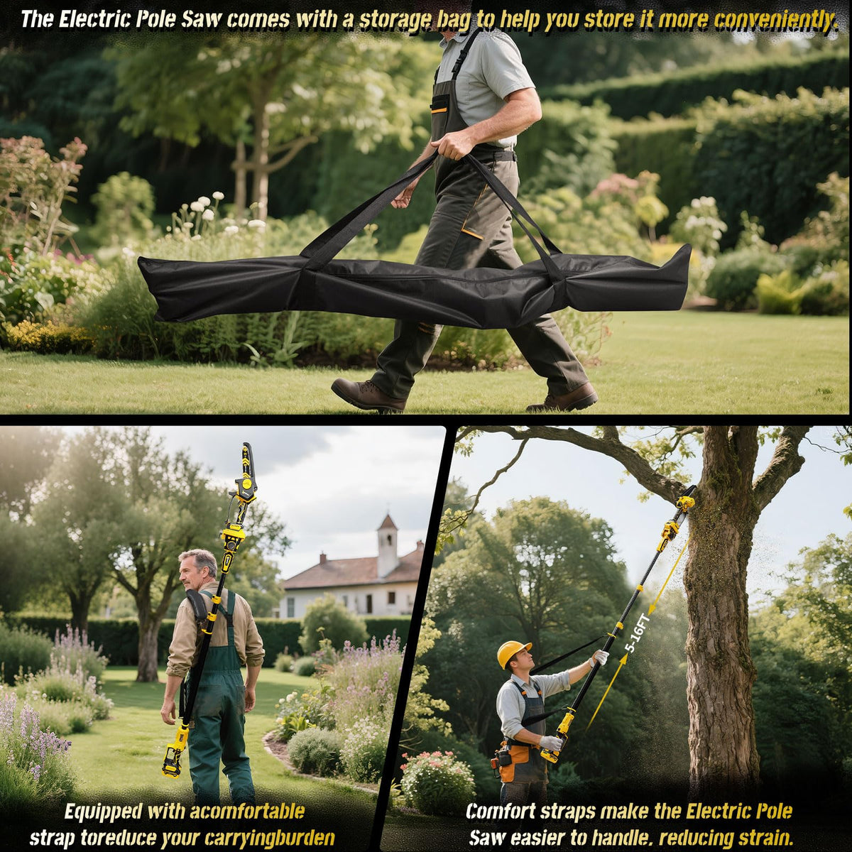 LDDEFOA 180-degree head enables overhead and angled cuts.