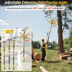 LDDEFOA 3-in-1 electric pole saw 8-inch head for tough pruning.