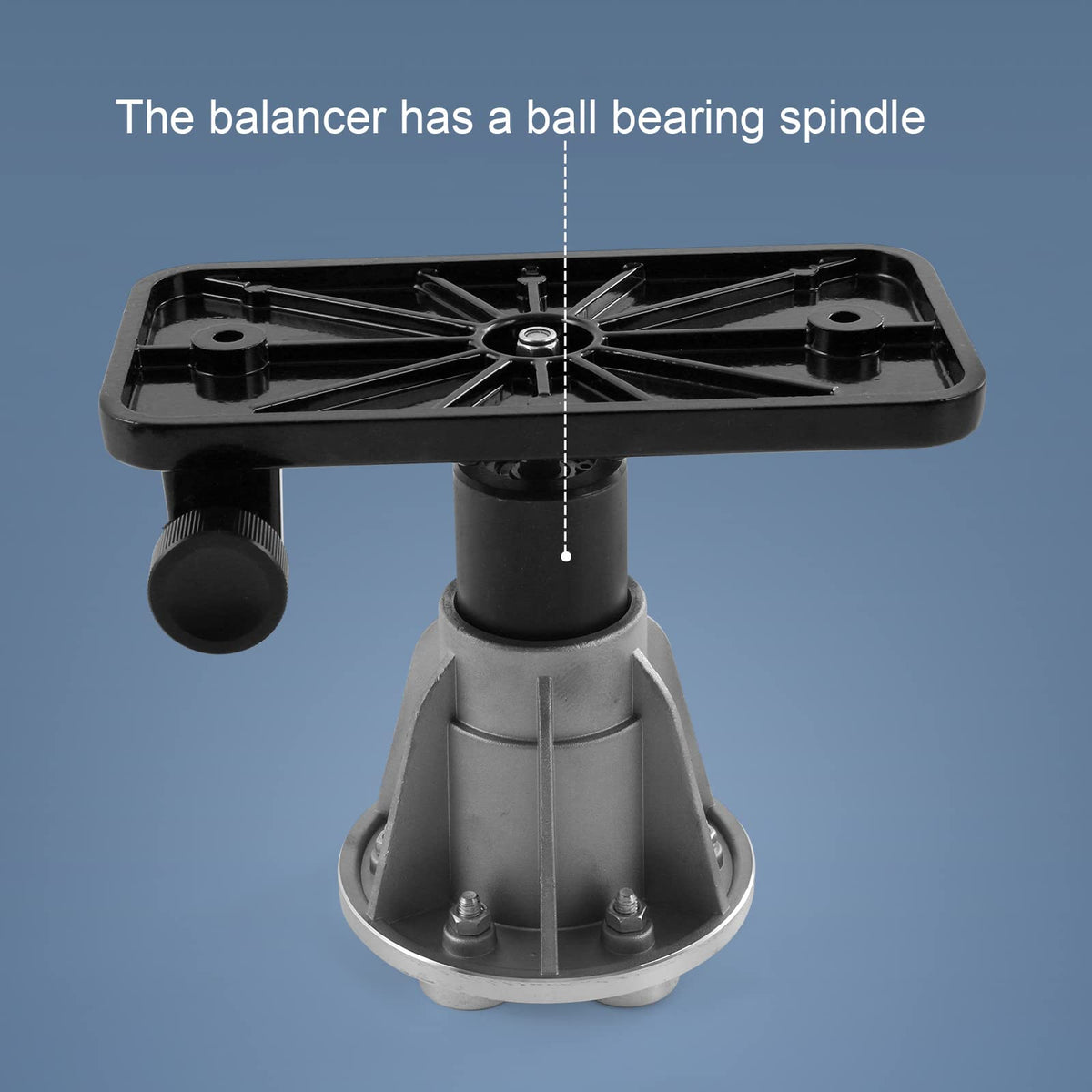 LDMINDA lawnmower blade balancer holds center hole up to one and a half inch.