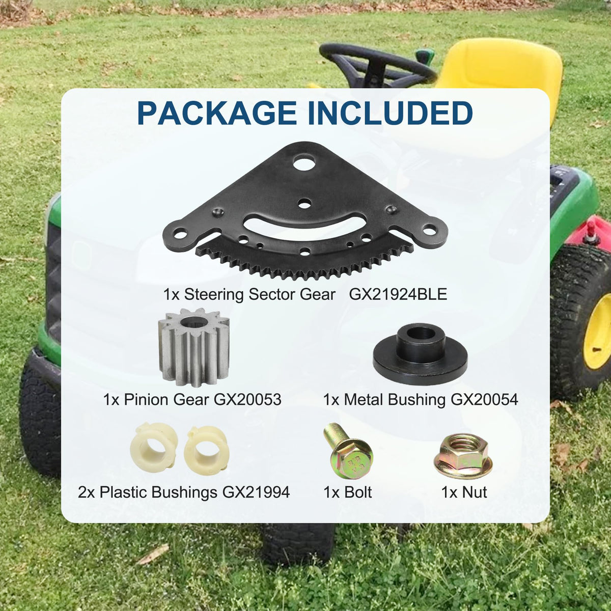 LDMINDA gear installed on a John Deere D-series tractor for smoother steering