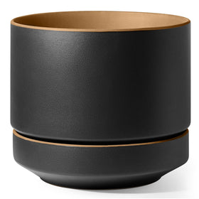 LE TAUCI 12-inch pot with saucer enables clean drainage and stable placement.